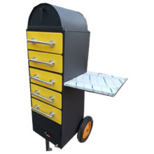 دستگاه بلال تنوری و کمپیر با چرخ بزرگ و سینی کنار